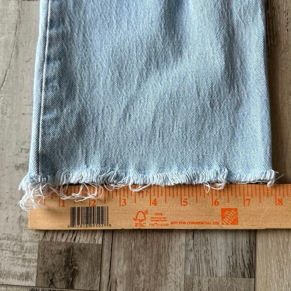 Levi’s Premium 70s High Rise Straight Denim Jeans Womens Plus 32 Raw Hem Cropped - Picture 10 of 12